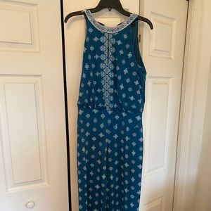 Blue White House Black Market jumpsuit